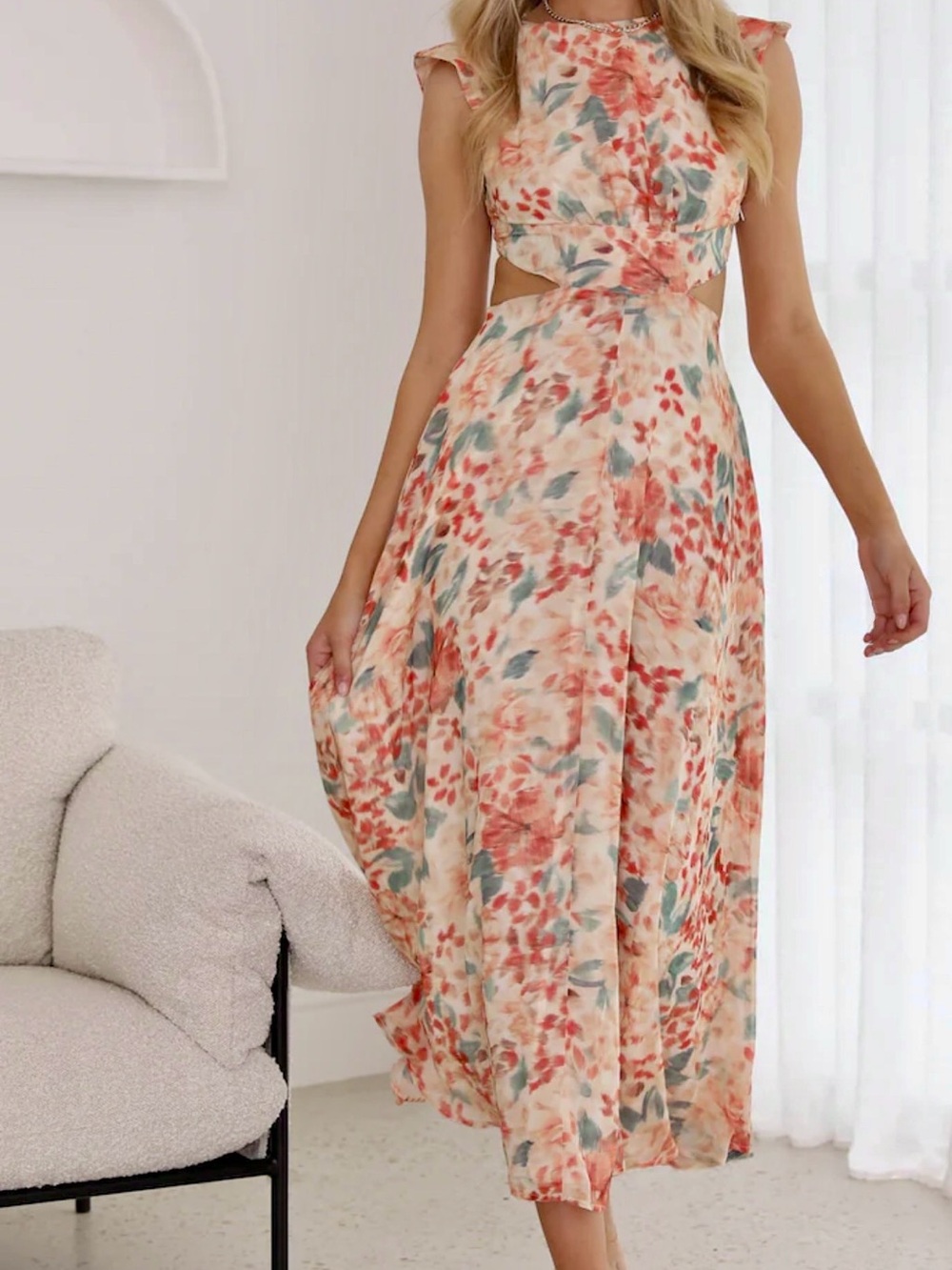 Here Comes The Sun x Hello Molly Dancing Girls Floral Cutout Maxi Dress